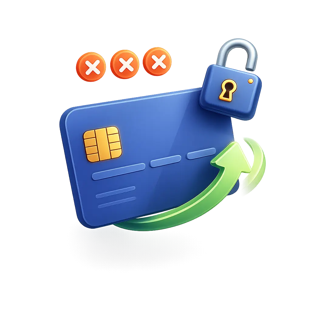 Carte bancaire bloquée après 3 codes faux en visuel 3D